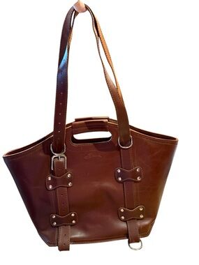 Saddleback Leather Brown Tote Bag with Shoulder Straps
